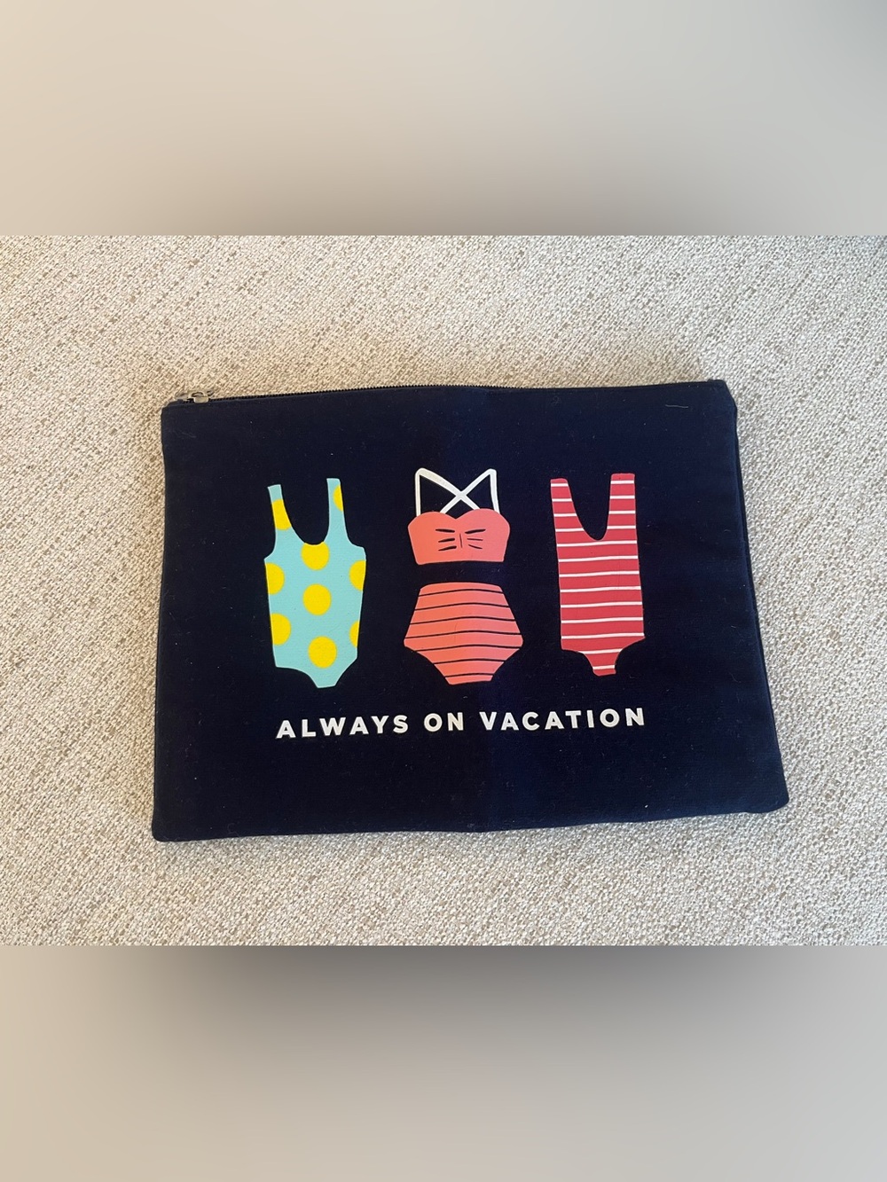 Swim Pouch - Navy 'Always On Vacation' - NWOT